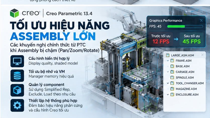 Creo Chậm Khi Làm Việc Với Large Assembly? Hướng Kiểm Tra Từ PTC Support
