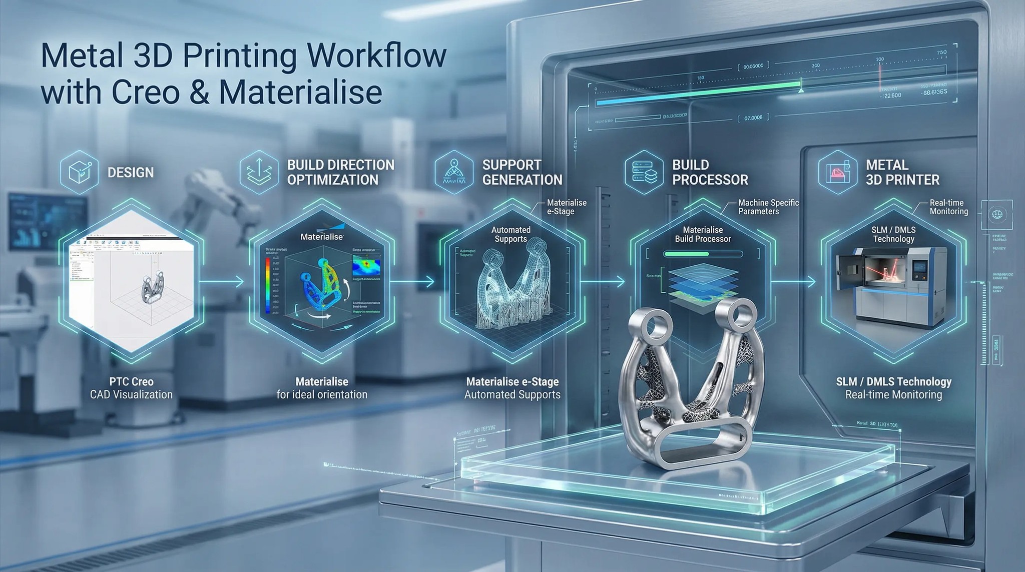 Tích hợp Creo và Materialise – Quy trình in kim loại khép kín